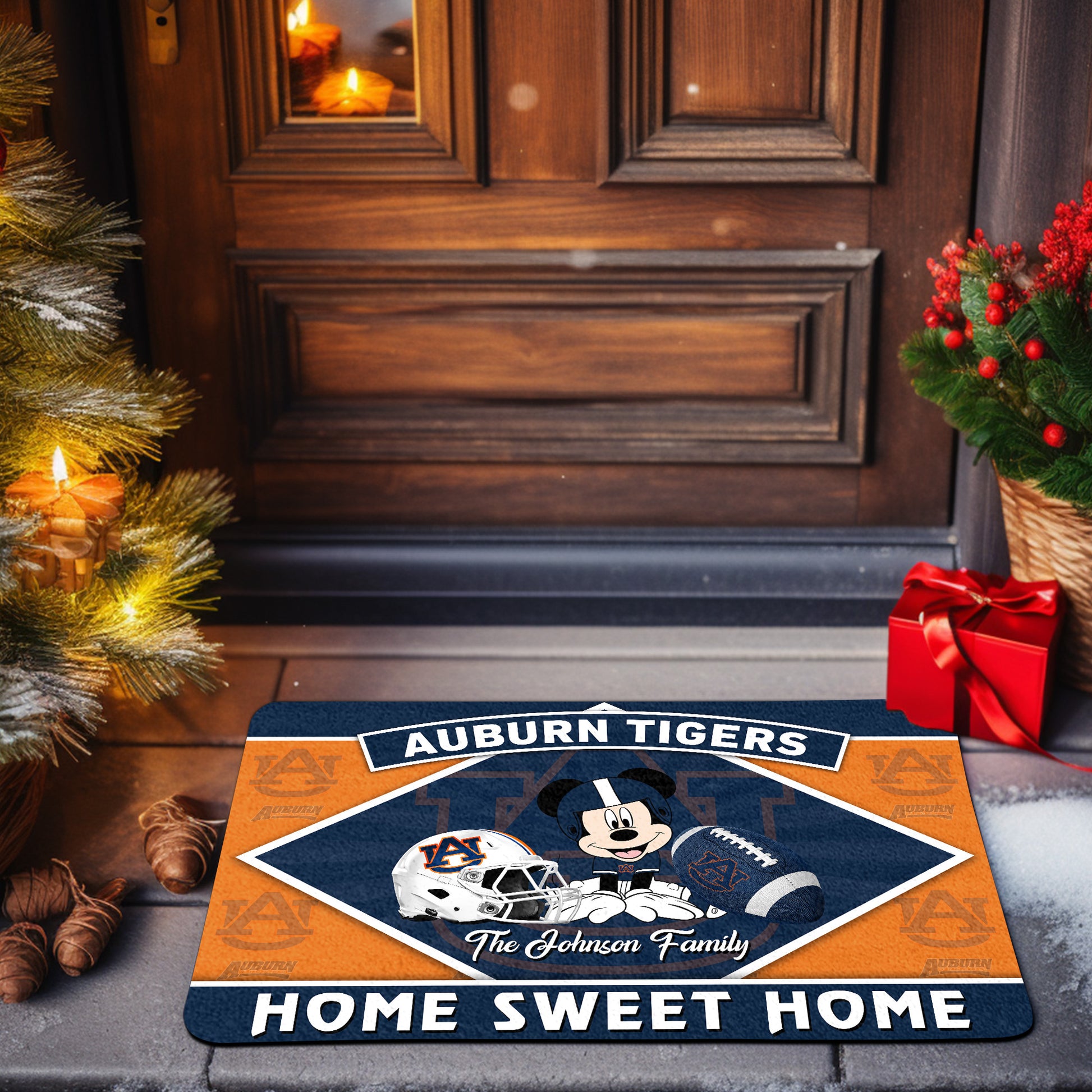 Auburn Tigers Doormat Custom Your Family Name, Sport Team And MK Doormat, FootBall Fan Gifts EHIVM-52722