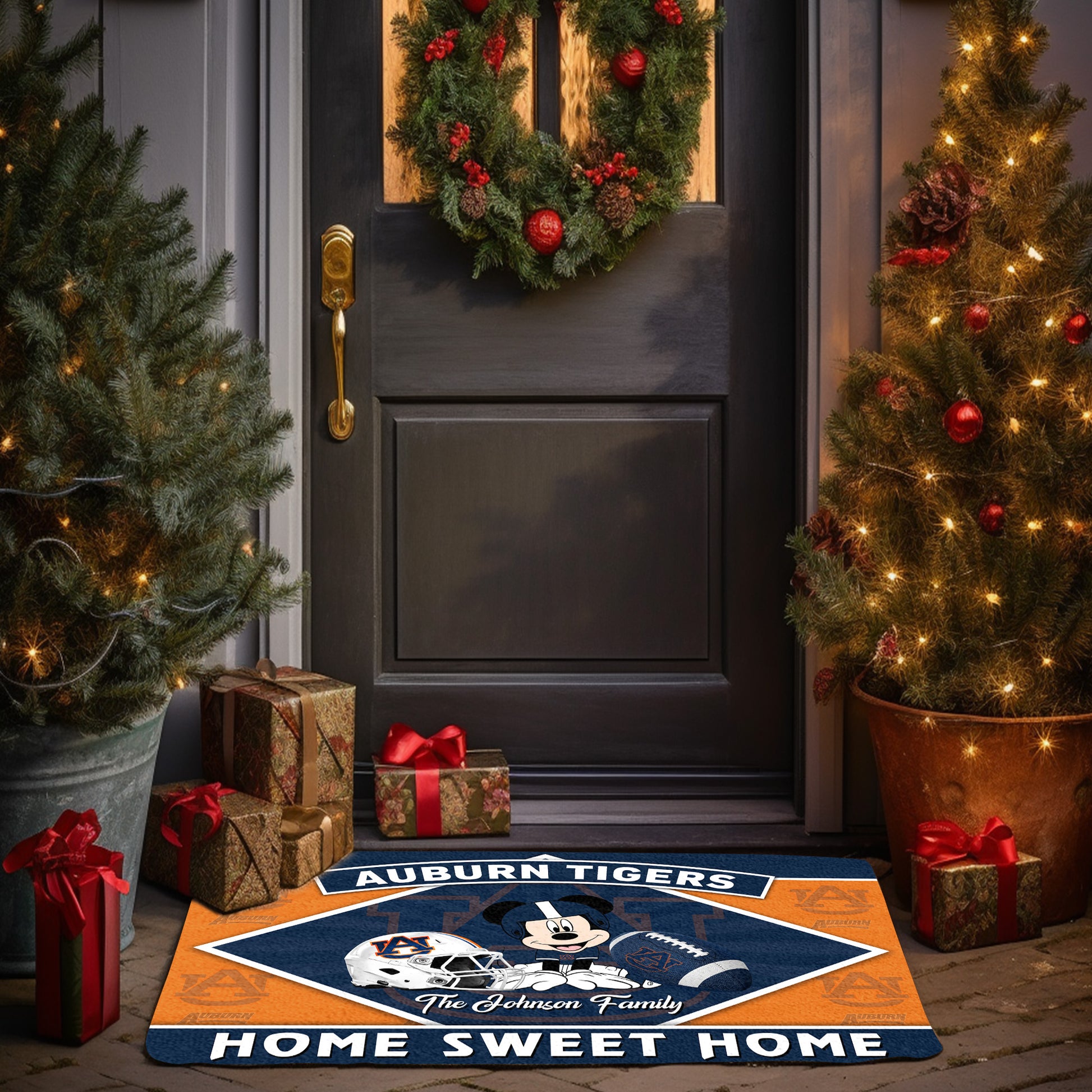 Auburn Tigers Doormat Custom Your Family Name, Sport Team And MK Doormat, FootBall Fan Gifts EHIVM-52722