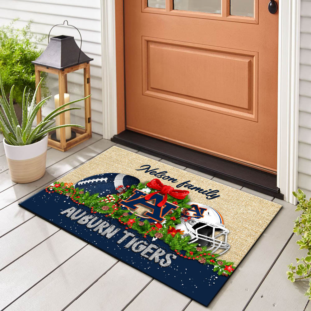 Auburn Tigers Doormat Personalized Your Name, Sport Team Doormat, Christmas Gifts For Football Fan, Home Decor ETHY-52726