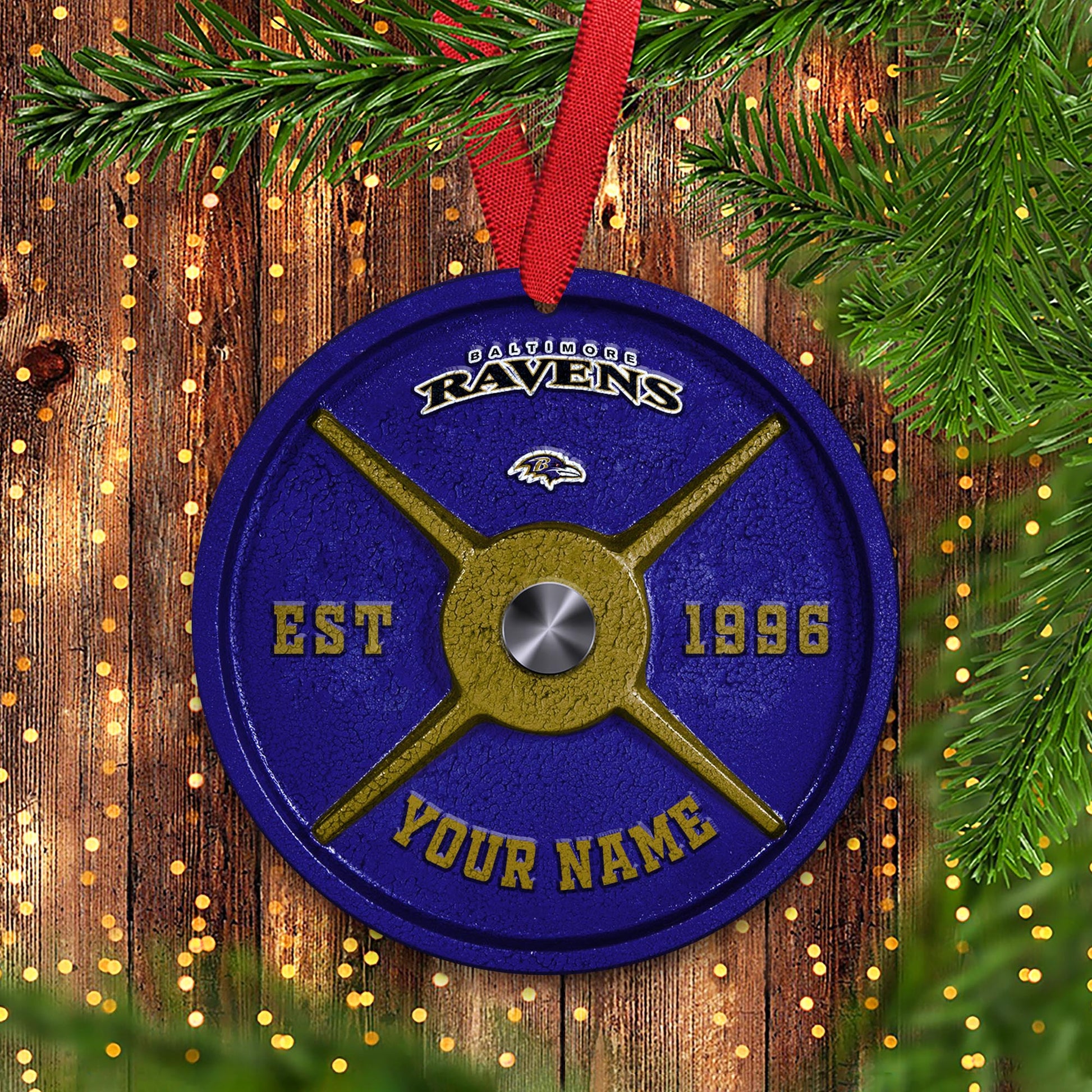 Baltimore Ravens Fitness Circle Aluminium Custom Ornament 2 Side Trending New Arrivals H52884 ETUG311023