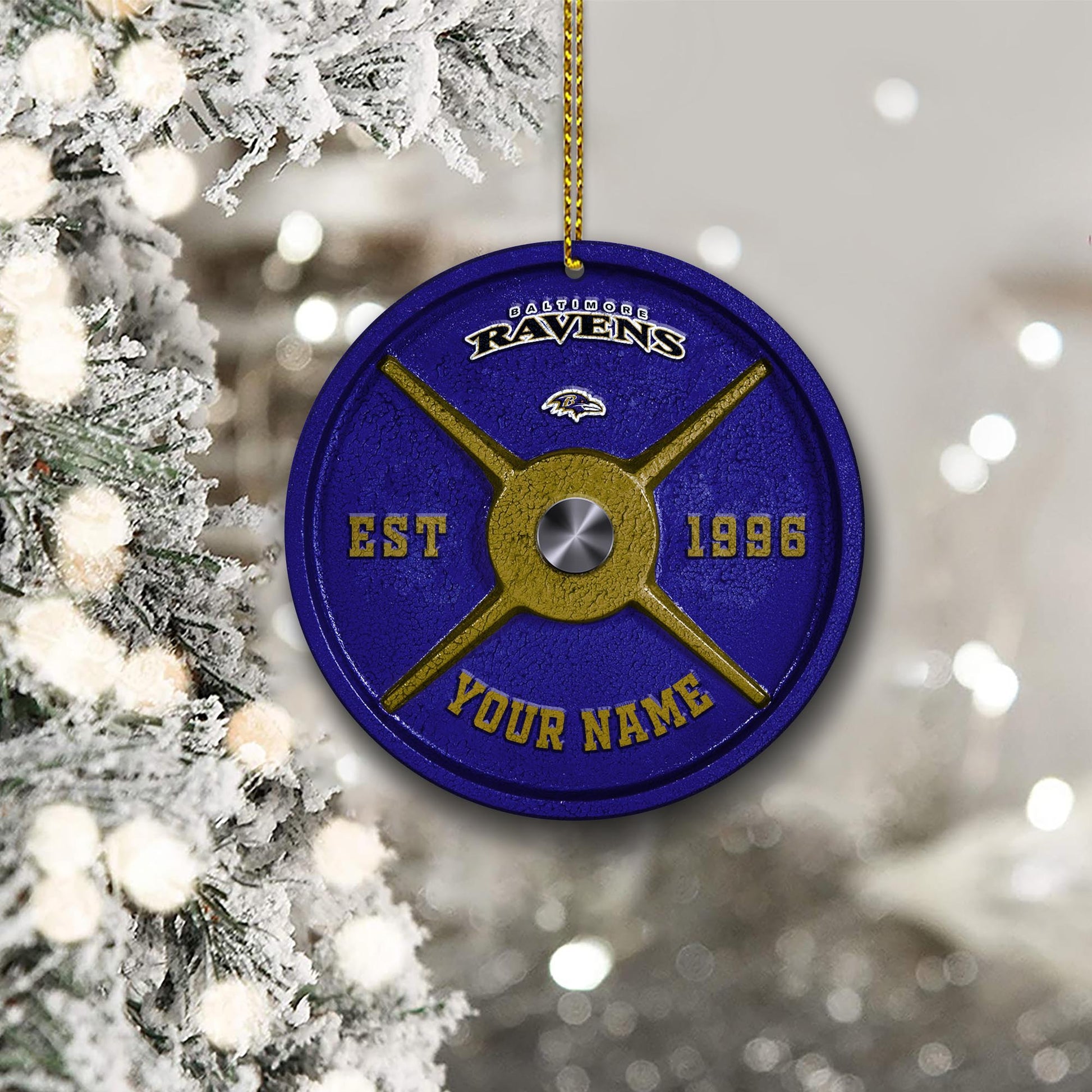 Baltimore Ravens Fitness Circle Aluminium Custom Ornament 2 Side Trending New Arrivals H52884 ETUG311023