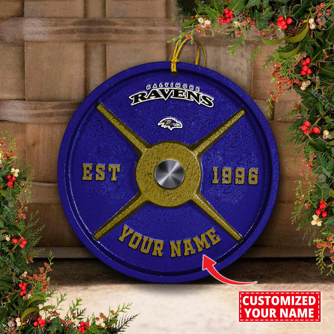 Baltimore Ravens Fitness Circle Aluminium Custom Ornament 2 Side Trending New Arrivals H52884 ETUG311023
