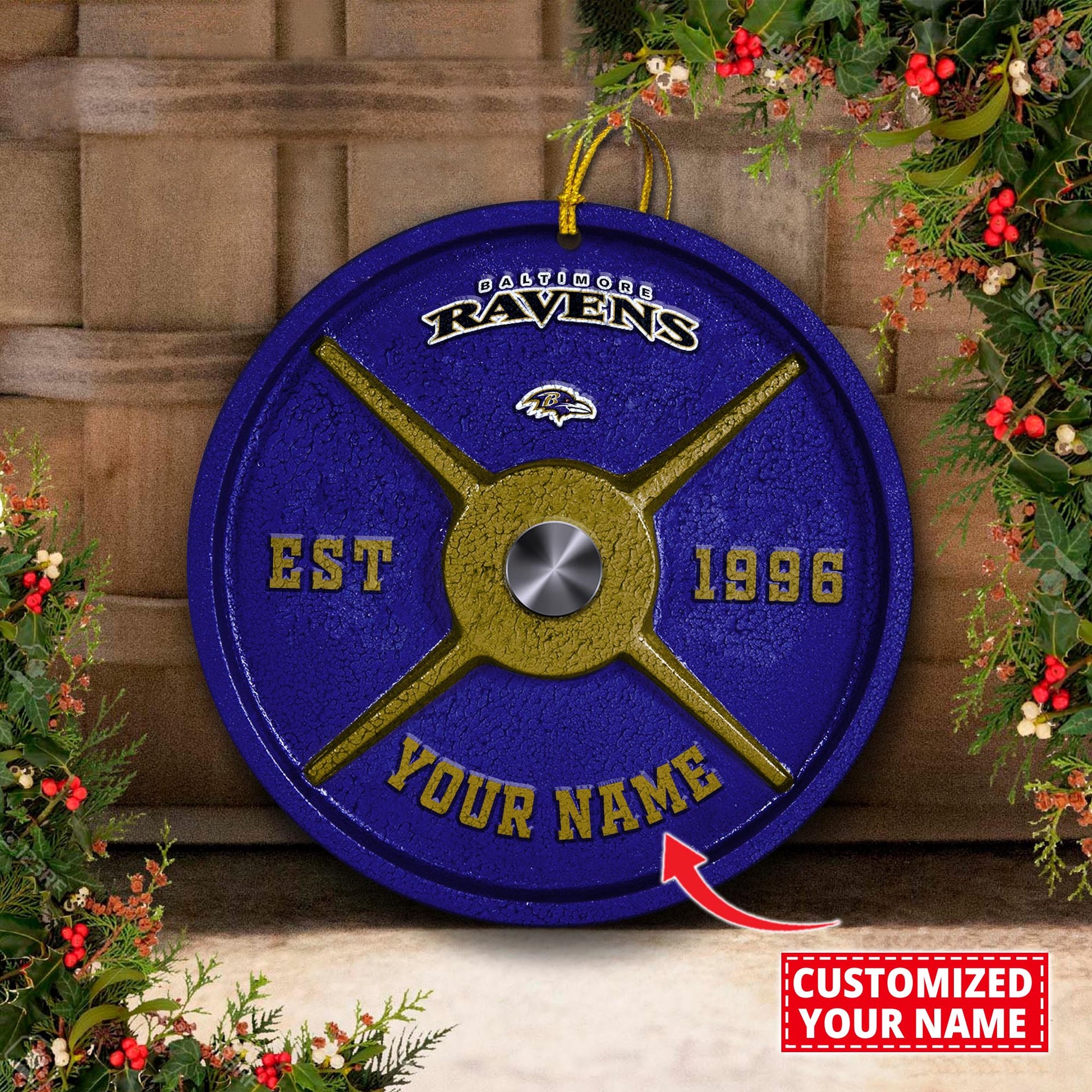 Baltimore Ravens Fitness Circle Aluminium Custom Ornament 2 Side Trending New Arrivals H52884 ETUG311023