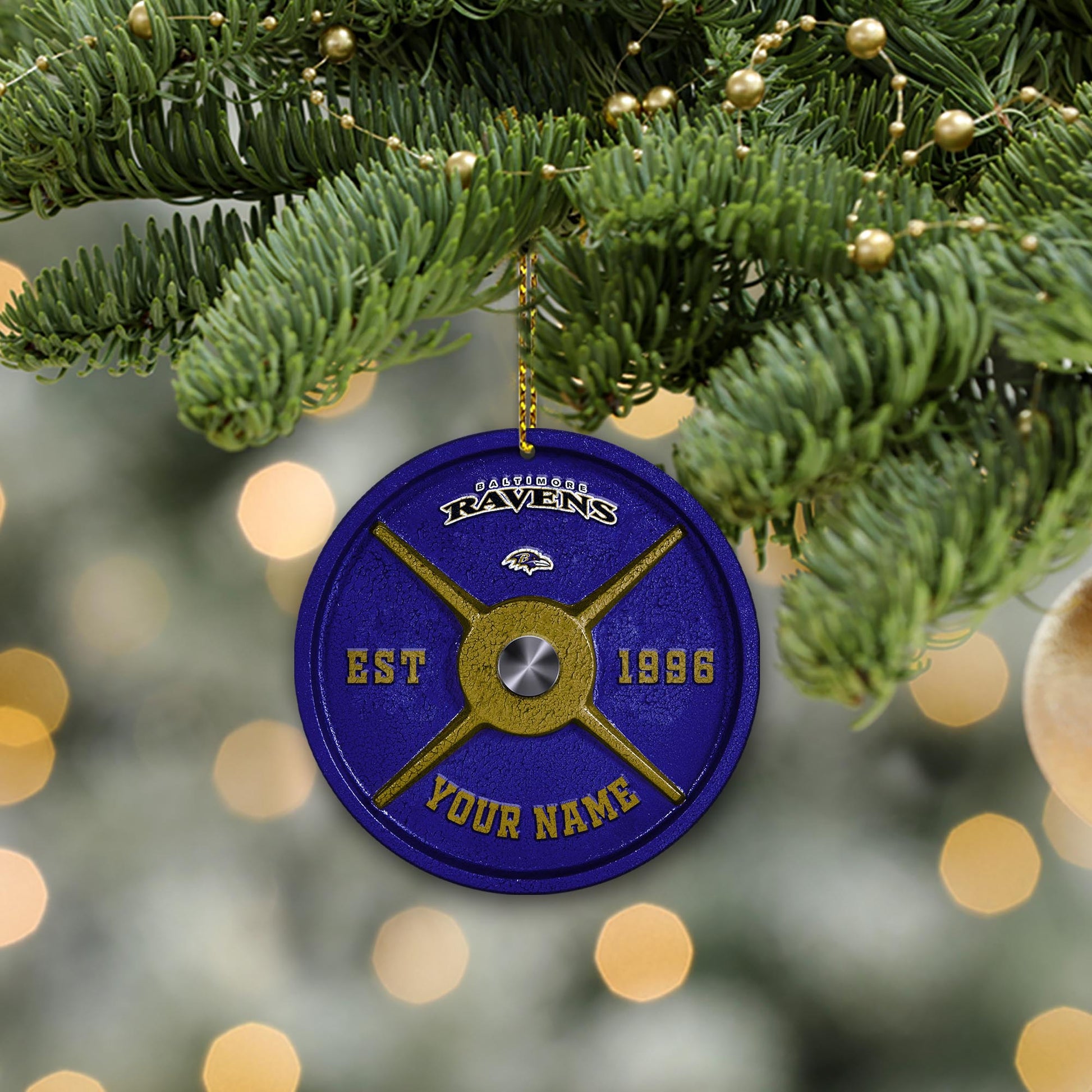 Baltimore Ravens Fitness Circle Aluminium Custom Ornament 2 Side Trending New Arrivals H52884 ETUG311023