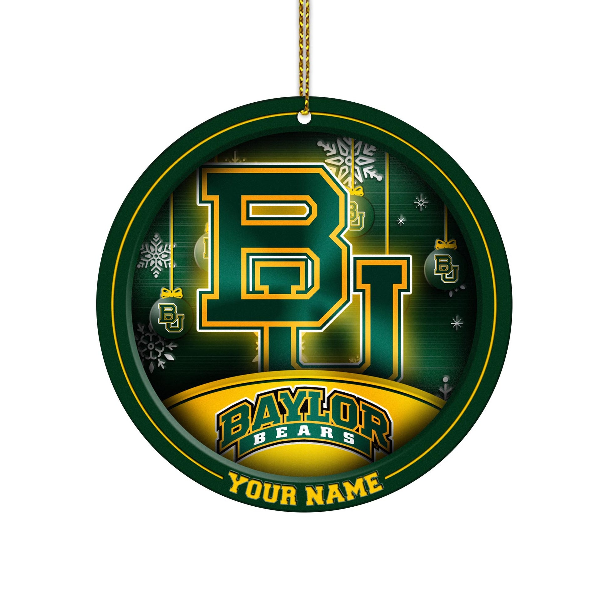 Baylor Bears Circle Aluminium Custom Ornament 2 Side Trending New Arrivals H52912 ETUG311023