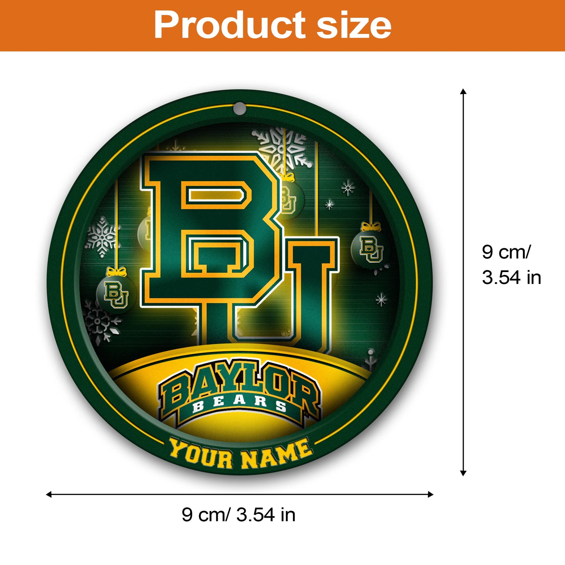 Baylor Bears Circle Aluminium Custom Ornament 2 Side Trending New Arrivals H52912 ETUG311023