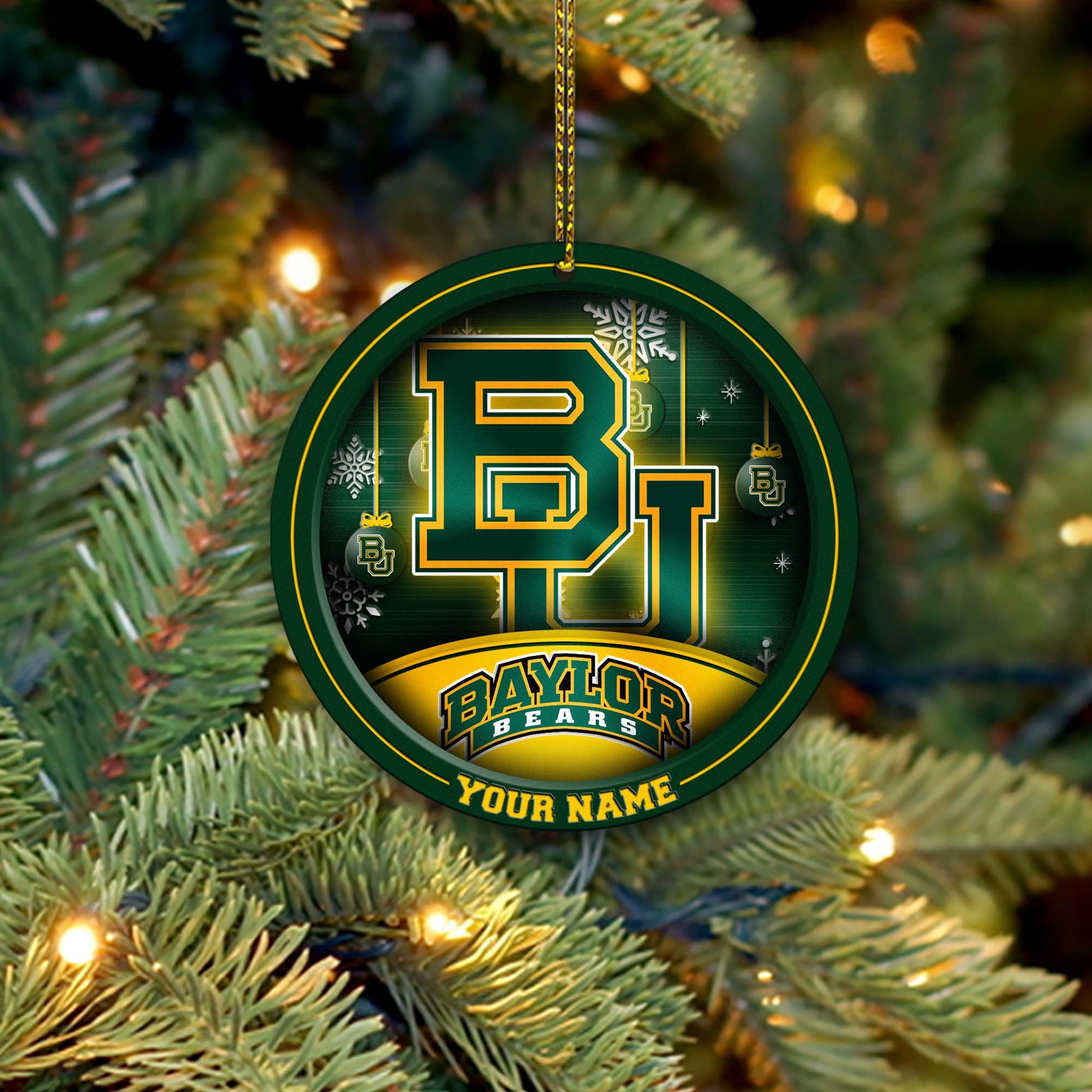 Baylor Bears Circle Aluminium Custom Ornament 2 Side Trending New Arrivals H52912 ETUG311023