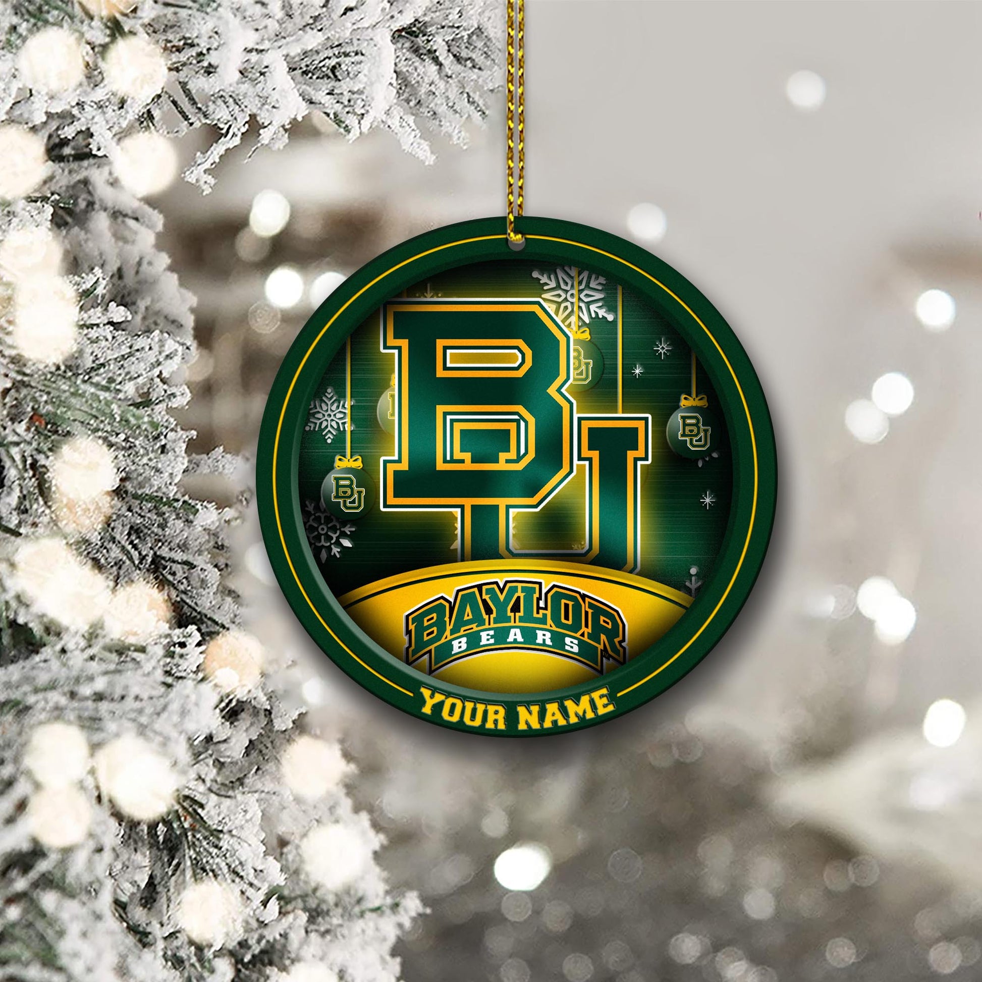 Baylor Bears Circle Aluminium Custom Ornament 2 Side Trending New Arrivals H52912 ETUG311023