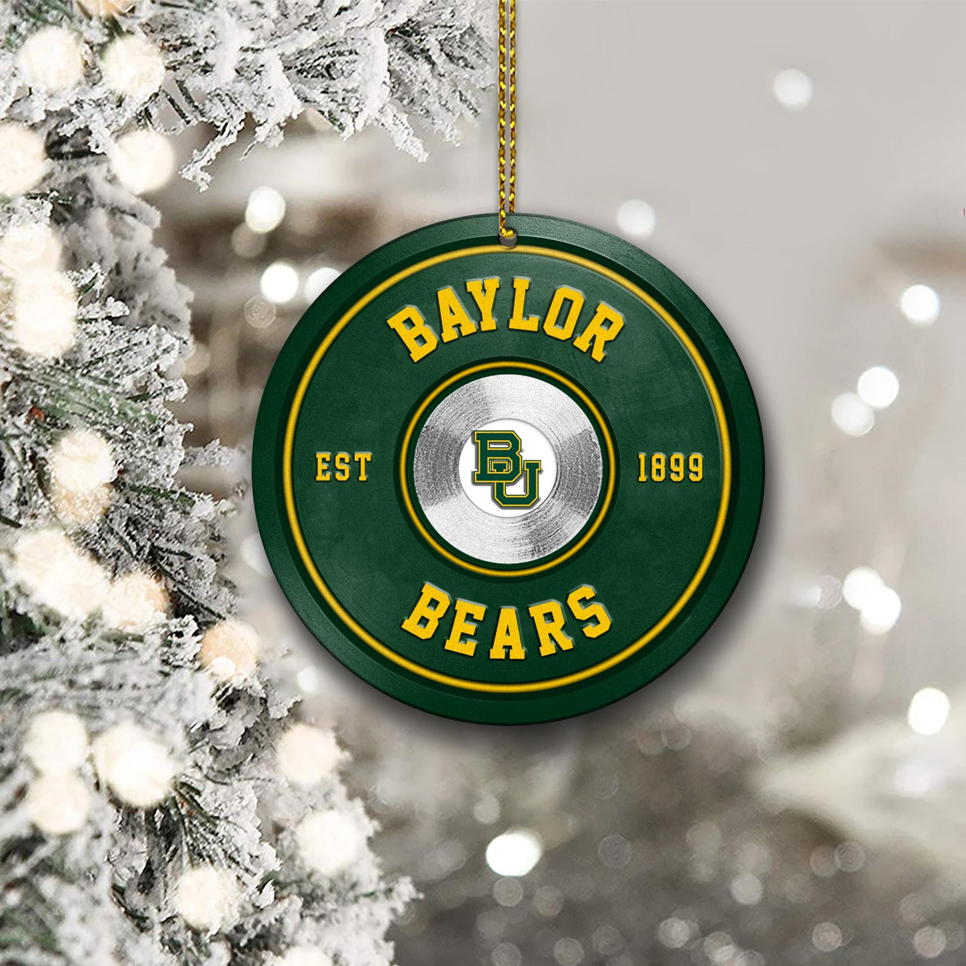 Baylor Bears Fitness Circle Aluminium Ornament 2 Side Trending New Arrivals H52883 ETUG311023