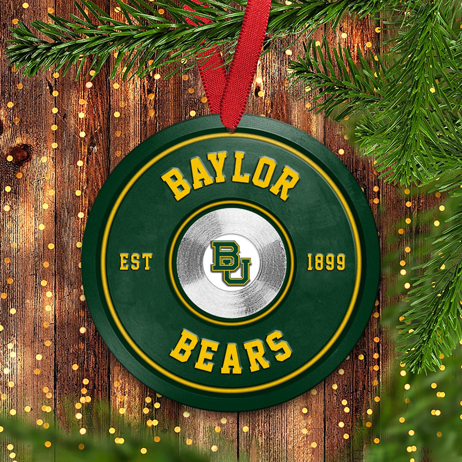 Baylor Bears Fitness Circle Aluminium Ornament 2 Side Trending New Arrivals H52883 ETUG311023