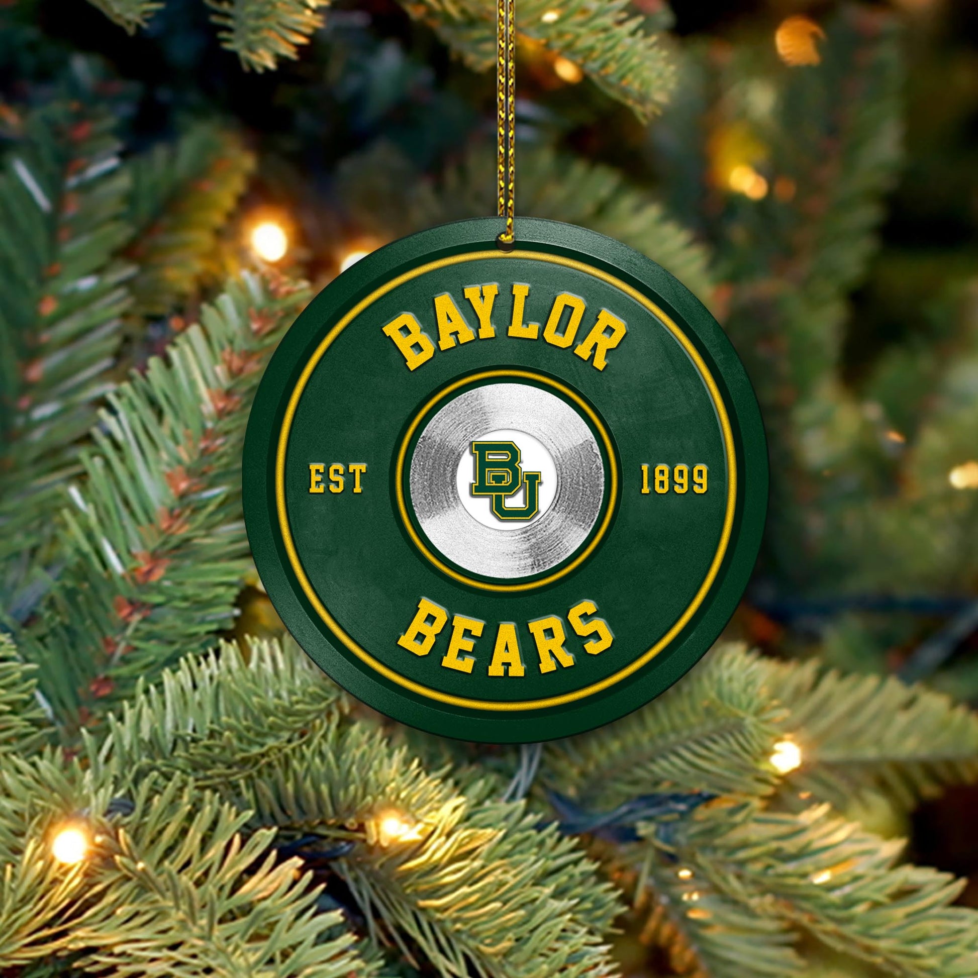 Baylor Bears Fitness Circle Aluminium Ornament 2 Side Trending New Arrivals H52883 ETUG311023