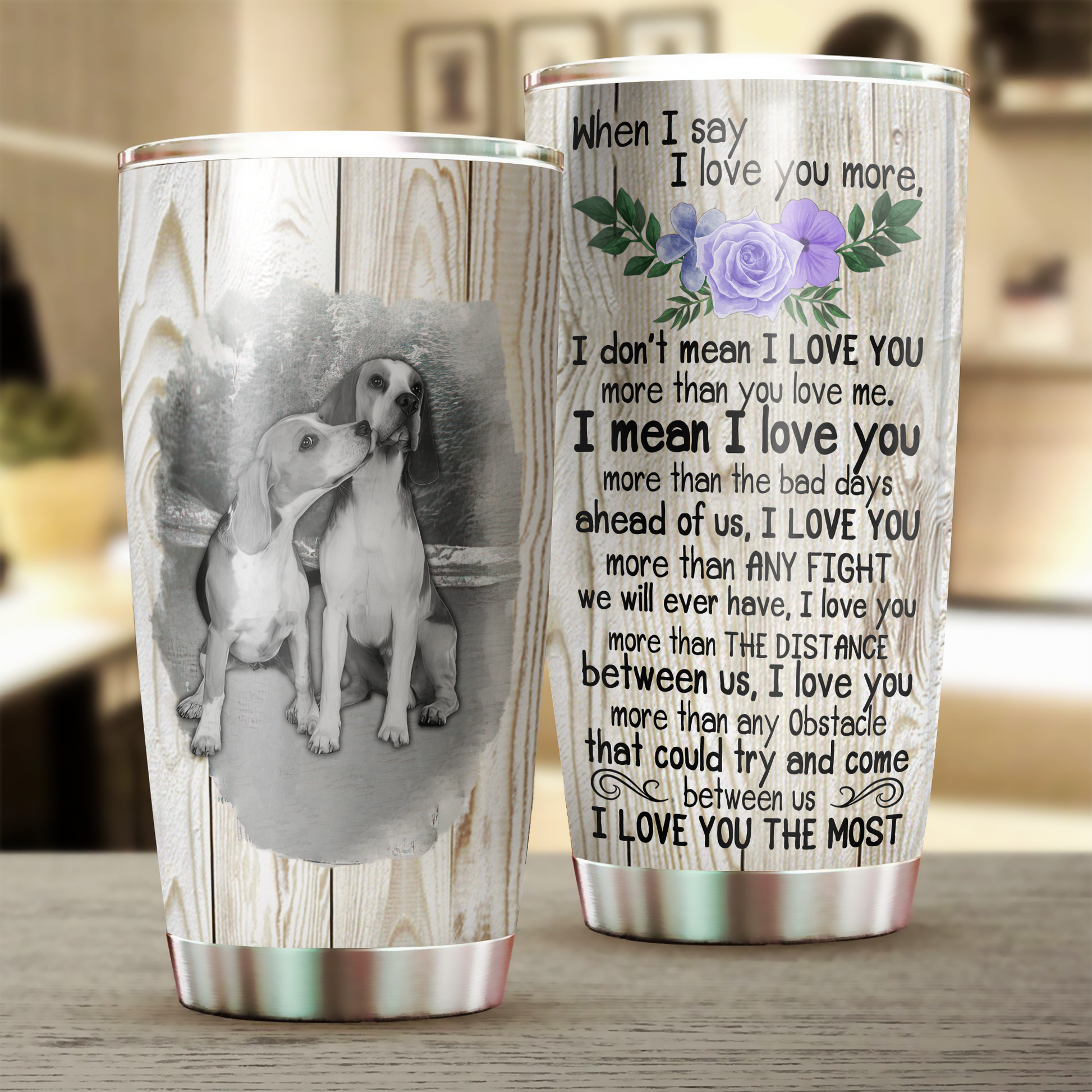 Beagle Tumbler, Gift for Couples, Husband, Wife, Parents, Lovers 20 OZ