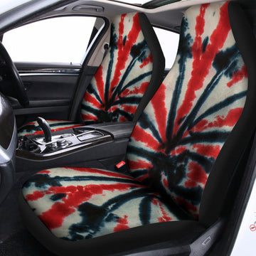 Black And Red Spider Tie Dye Print Universal Fit Car Seat Covers