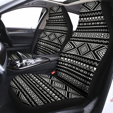 Black And White Aztec Ethnic Print Universal Fit Car Seat Covers