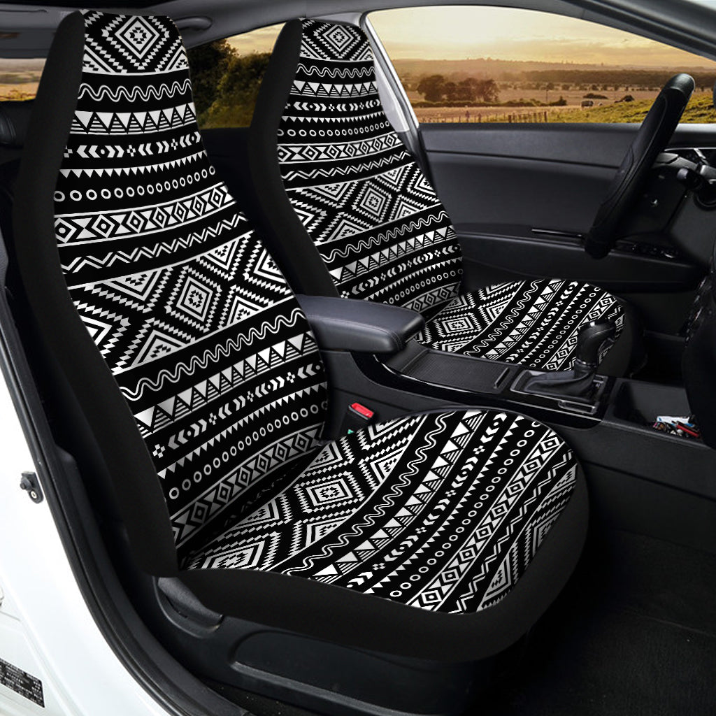 Black And White Aztec Ethnic Print Universal Fit Car Seat Covers