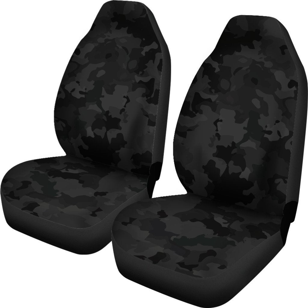 Black Camouflage Print Universal Fit Car Seat Covers