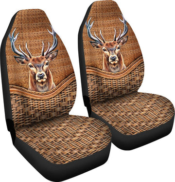 Hunting Rattan Teaxture Car Seat cover, Deer Front Car Seat cover