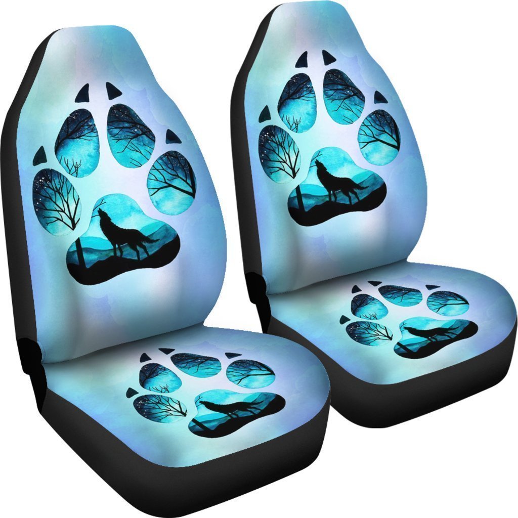 Blue Wolf Spirit Paw Universal Fit Car Seat Covers