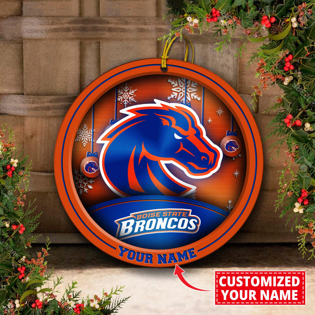 Boise State Broncos Circle Aluminium Custom Ornament 2 Side Trending New Arrivals H52912 ETUG311023