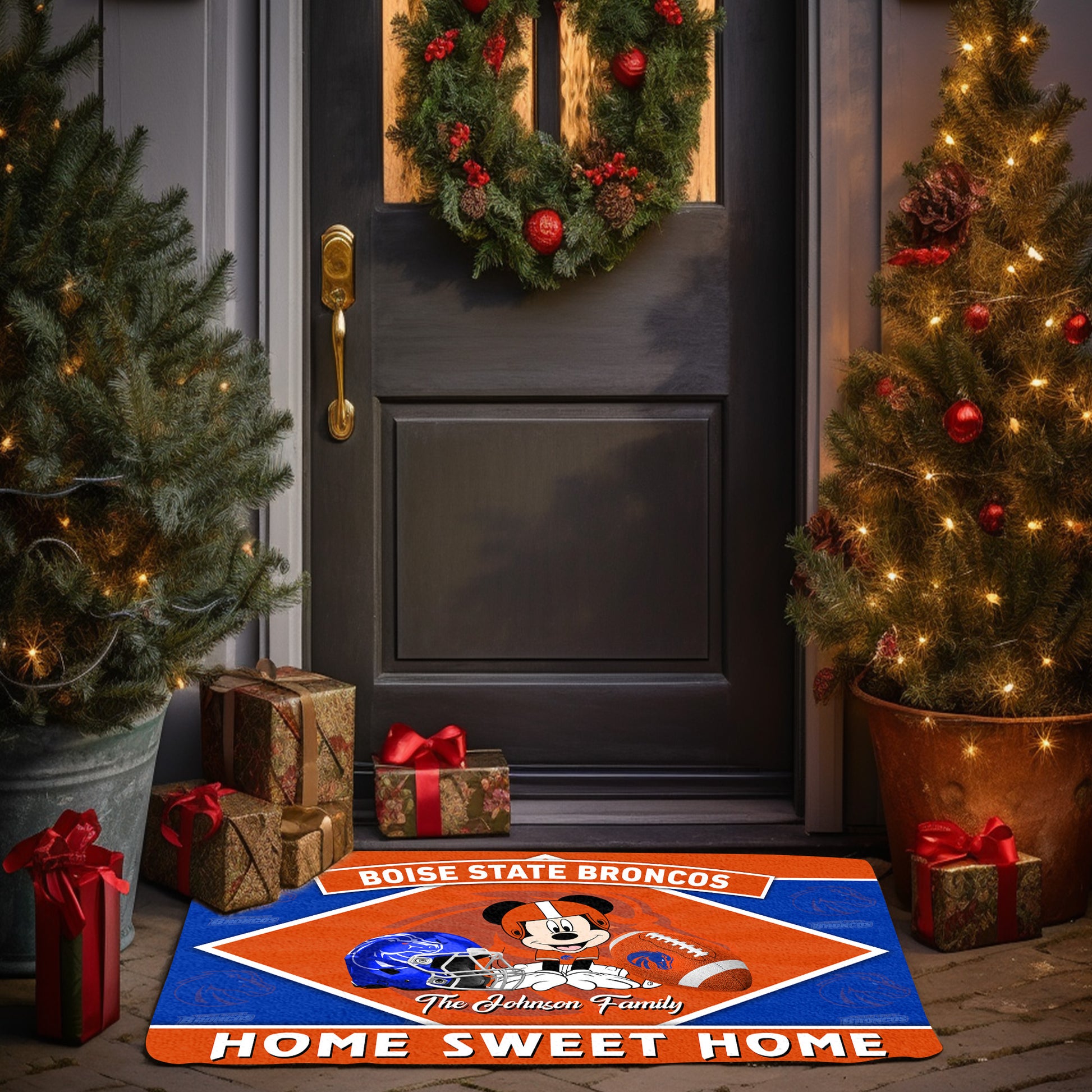 Boise State Broncos Doormat Custom Your Family Name, Sport Team And MK Doormat, FootBall Fan Gifts EHIVM-52722
