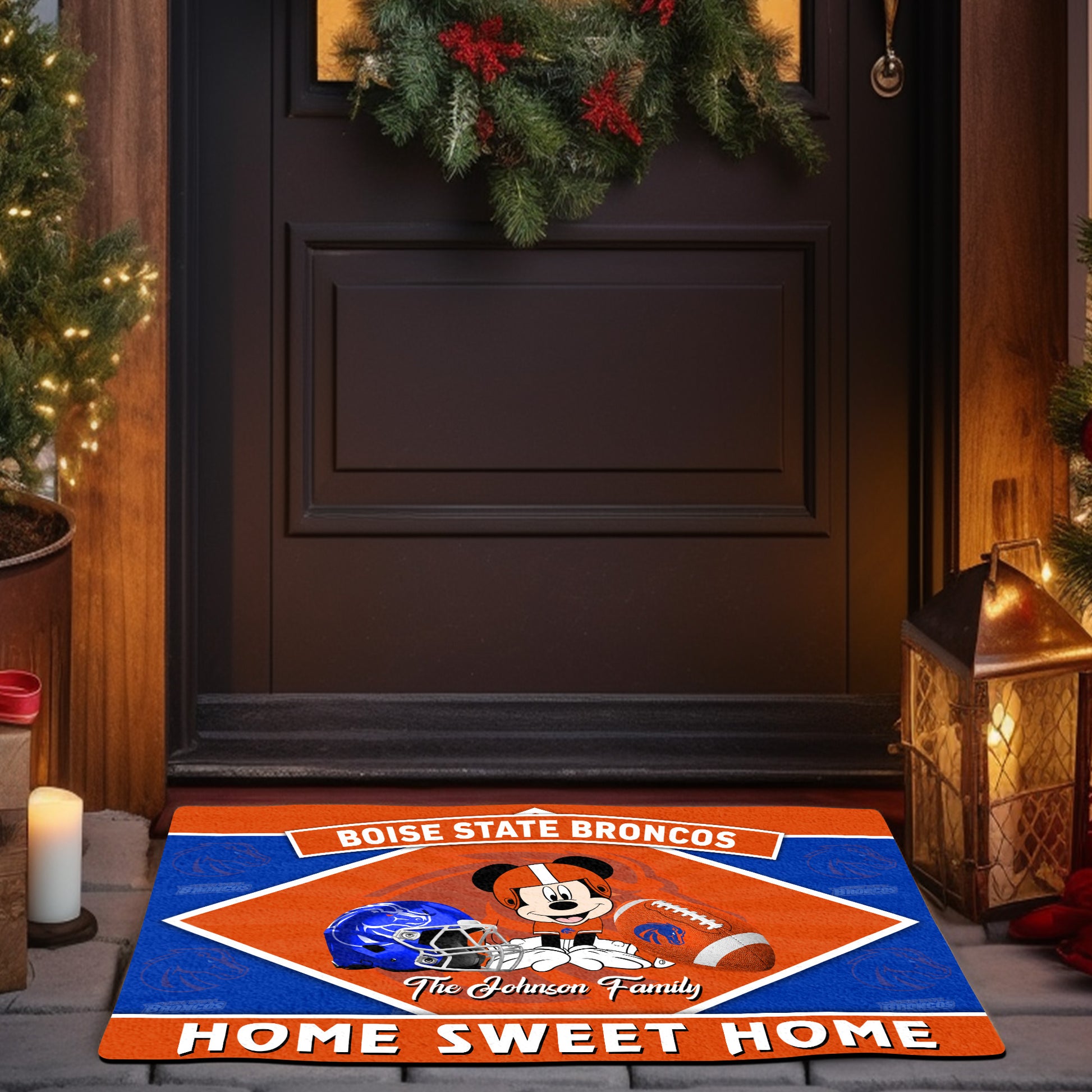 Boise State Broncos Doormat Custom Your Family Name, Sport Team And MK Doormat, FootBall Fan Gifts EHIVM-52722