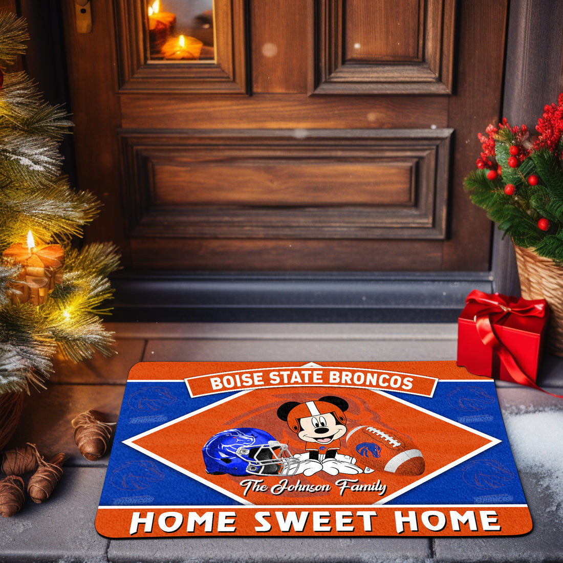 Boise State Broncos Doormat Custom Your Family Name, Sport Team And MK Doormat, FootBall Fan Gifts EHIVM-52722