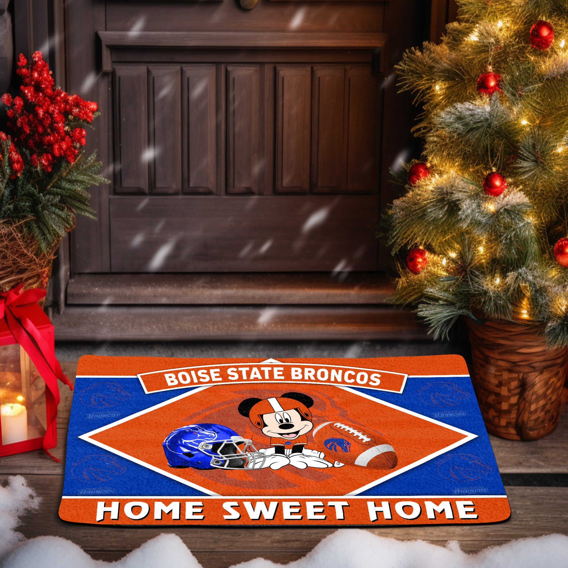 Boise State Broncos Doormat, Sport Team And MK Doormat, FootBall Fan Gifts