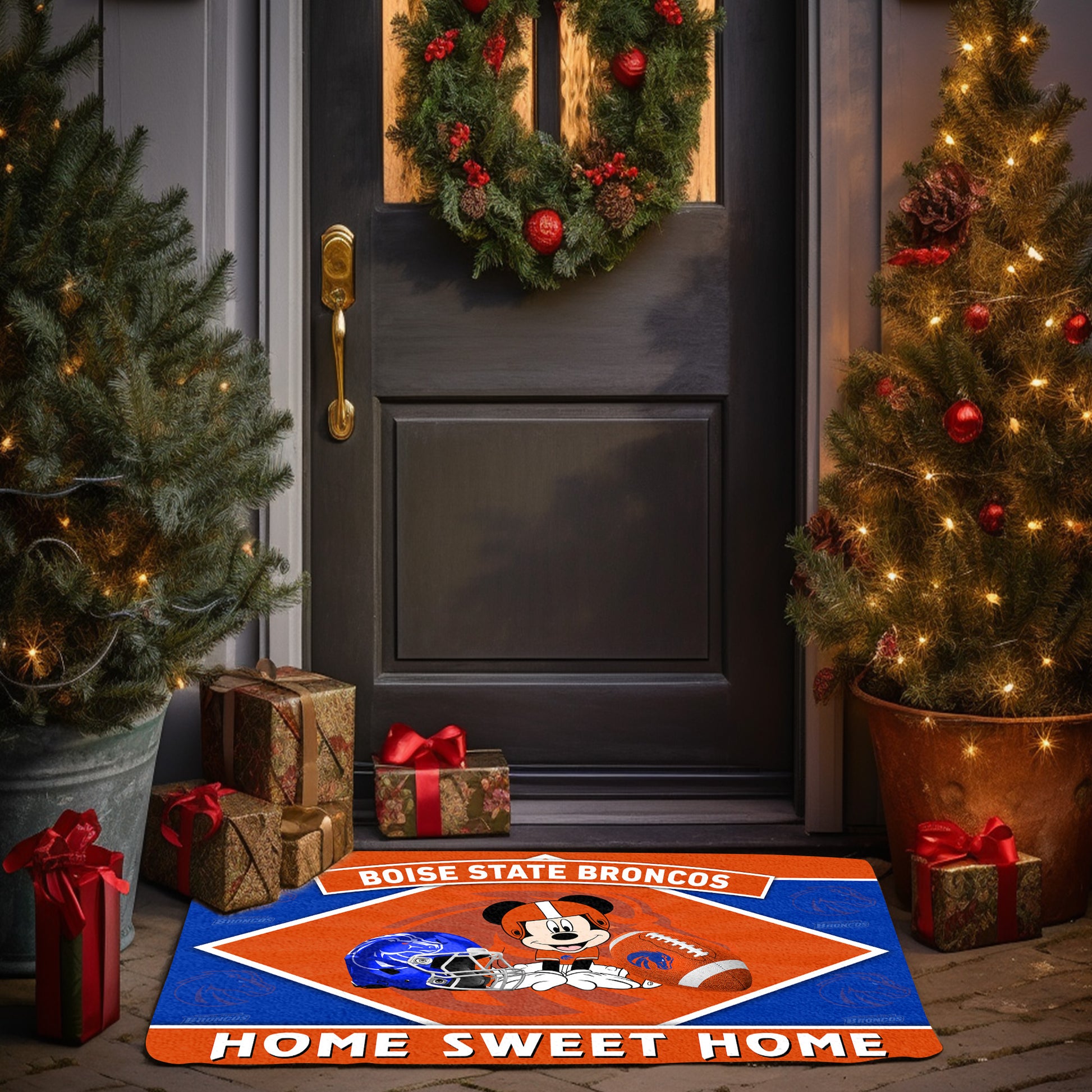 Boise State Broncos Doormat, Sport Team And MK Doormat, FootBall Fan Gifts