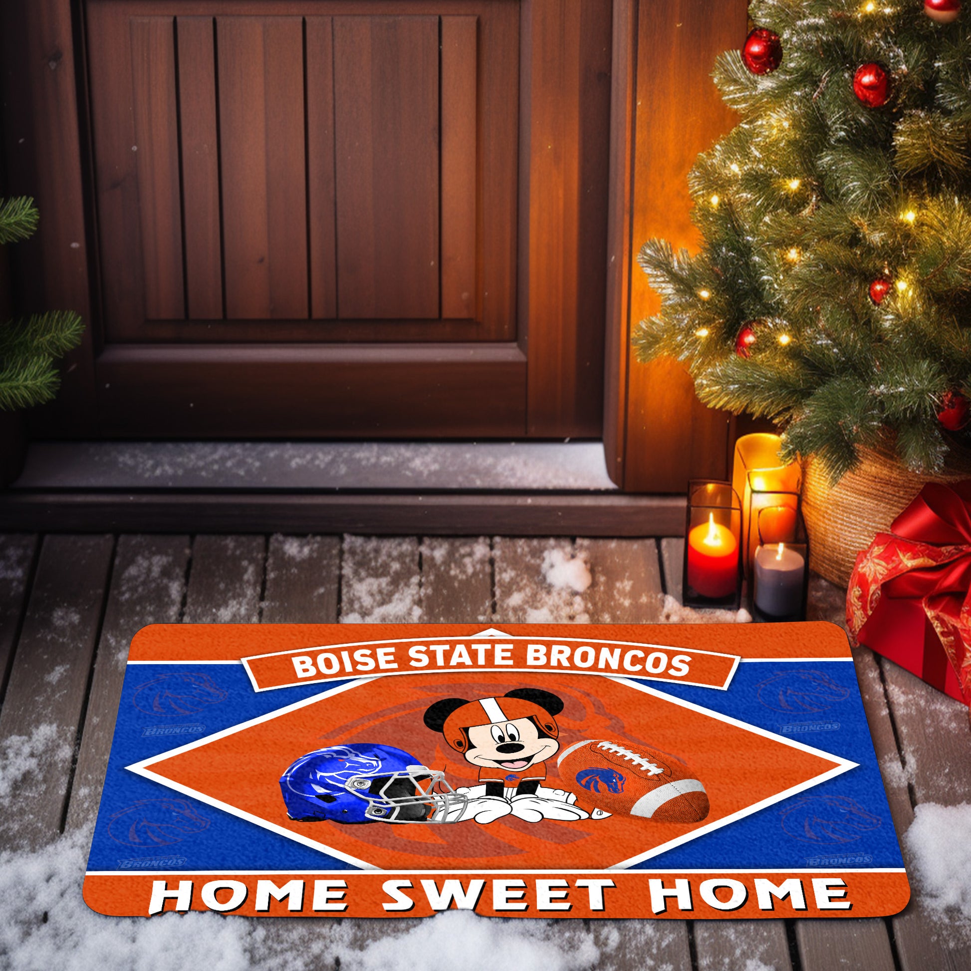Boise State Broncos Doormat, Sport Team And MK Doormat, FootBall Fan Gifts