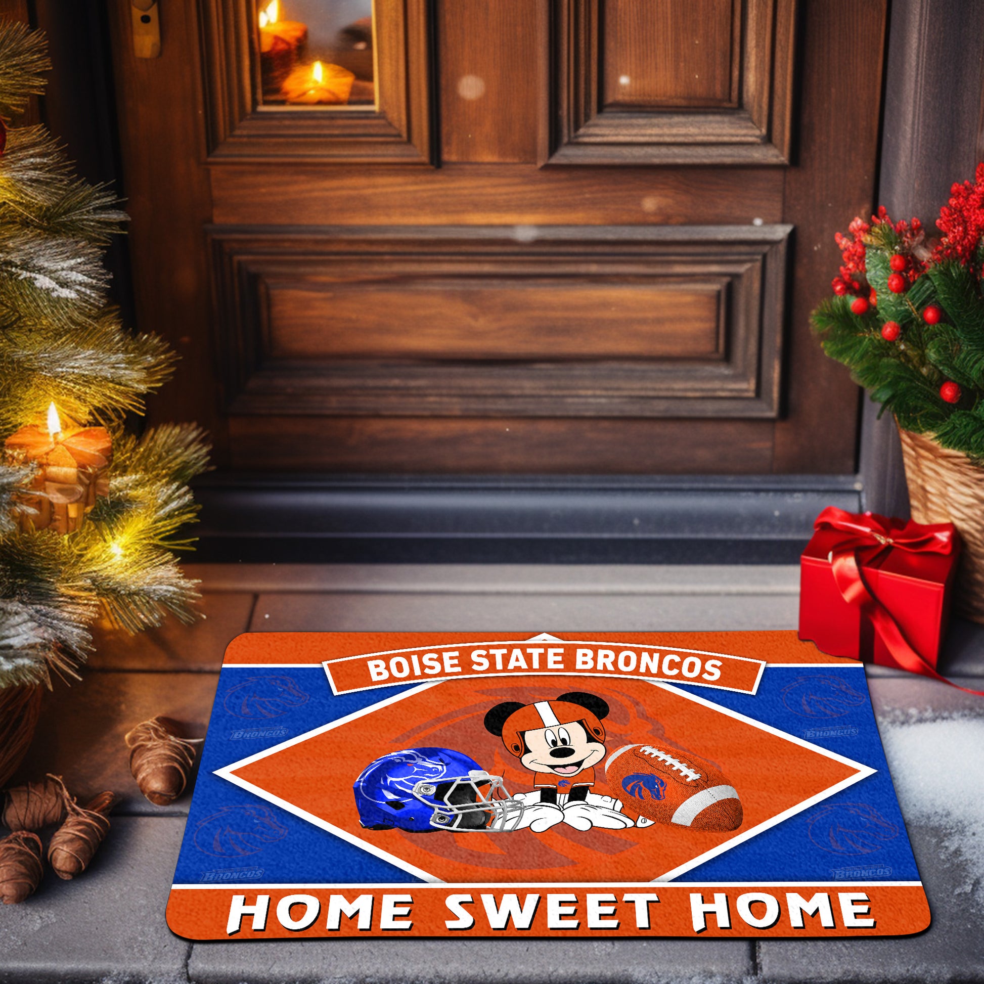 Boise State Broncos Doormat, Sport Team And MK Doormat, FootBall Fan Gifts
