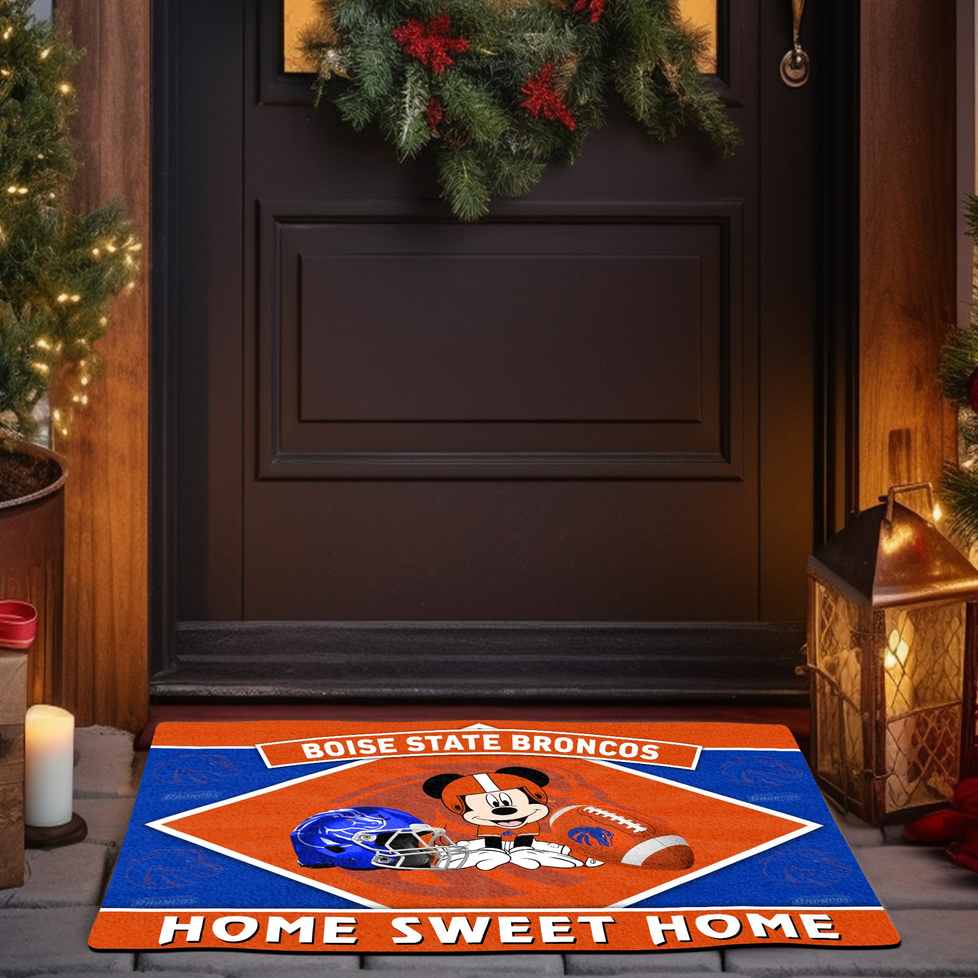 Boise State Broncos Doormat, Sport Team And MK Doormat, FootBall Fan Gifts