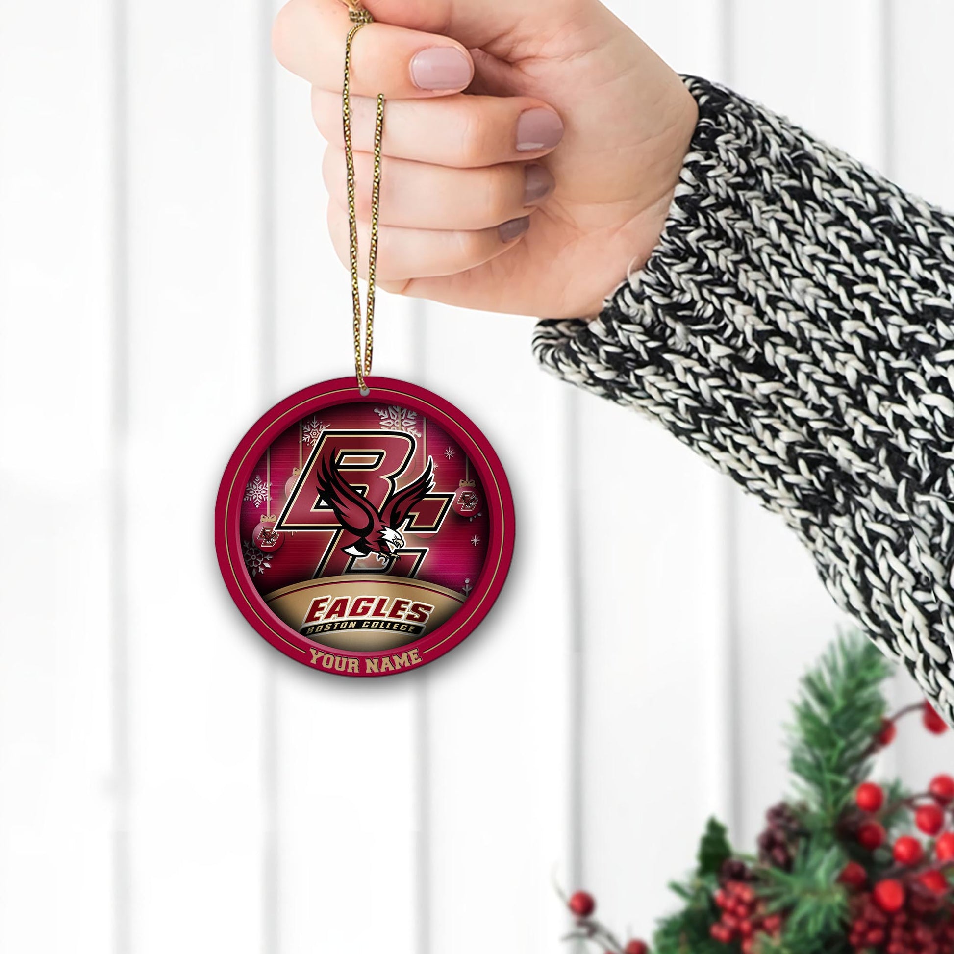 Boston College Eagles Circle Aluminium Custom Ornament 2 Side Trending New Arrivals H52912 ETUG311023