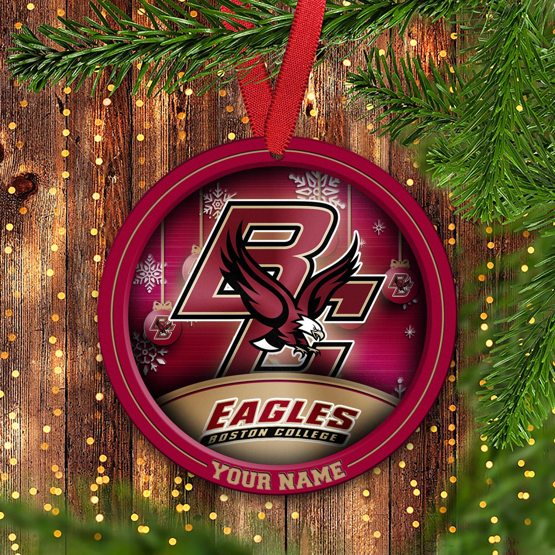 Boston College Eagles Circle Aluminium Custom Ornament 2 Side Trending New Arrivals H52912 ETUG311023