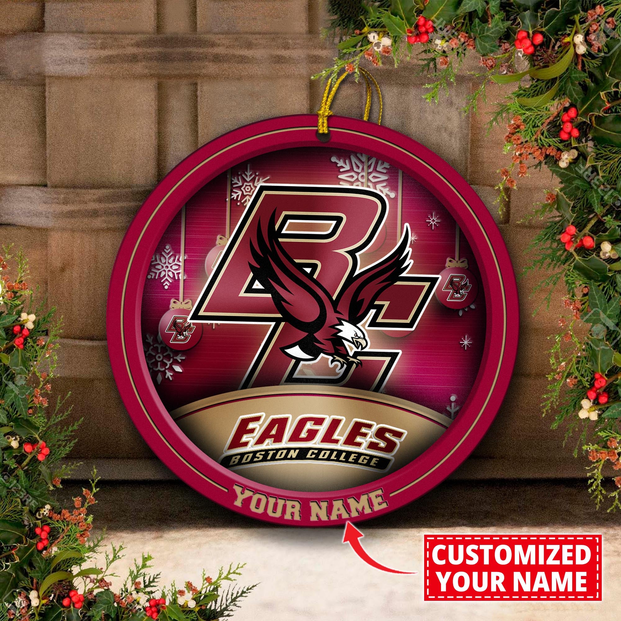 Boston College Eagles Circle Aluminium Custom Ornament 2 Side Trending New Arrivals H52912 ETUG311023