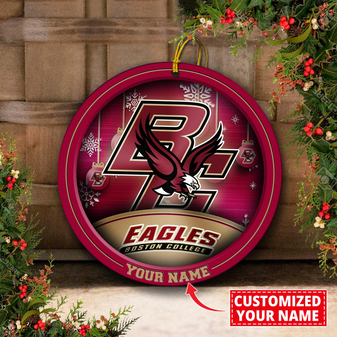 Boston College Eagles Circle Aluminium Custom Ornament 2 Side Trending New Arrivals H52912 ETUG311023