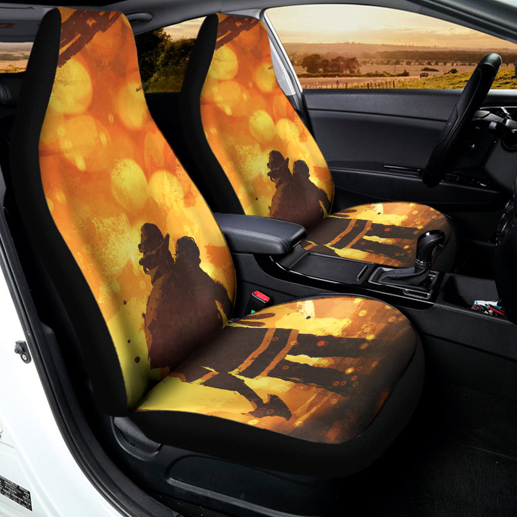 Brave Firefighter Painting Print Universal Fit Car Seat Covers