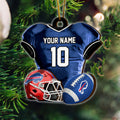 Buffalo Bills 2 Layered Piece Wooden Ornament Custom Name And Number, Sport Team Ornament, Sport Gifts ETRG-52175