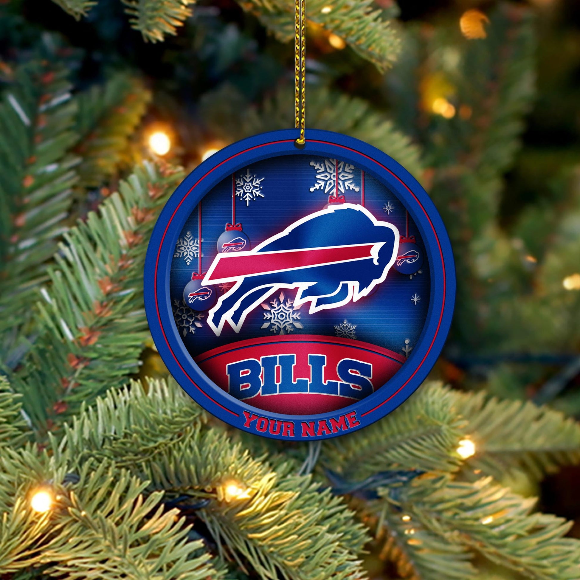 Buffalo Bills Circle Aluminium Custom Ornament 2 Side Trending New Arrivals H52912 ETUG311023