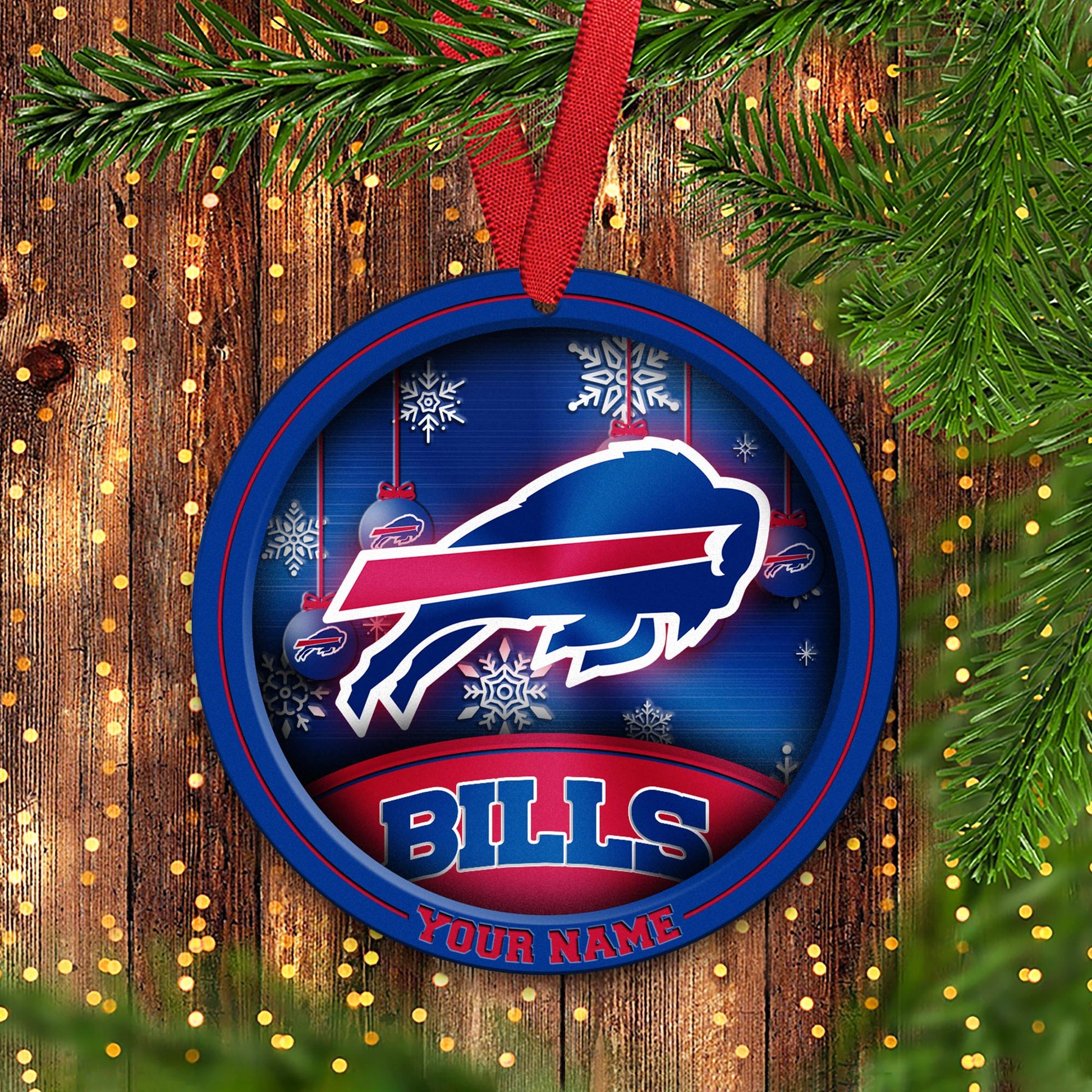 Buffalo Bills Circle Aluminium Custom Ornament 2 Side Trending New Arrivals H52912 ETUG311023