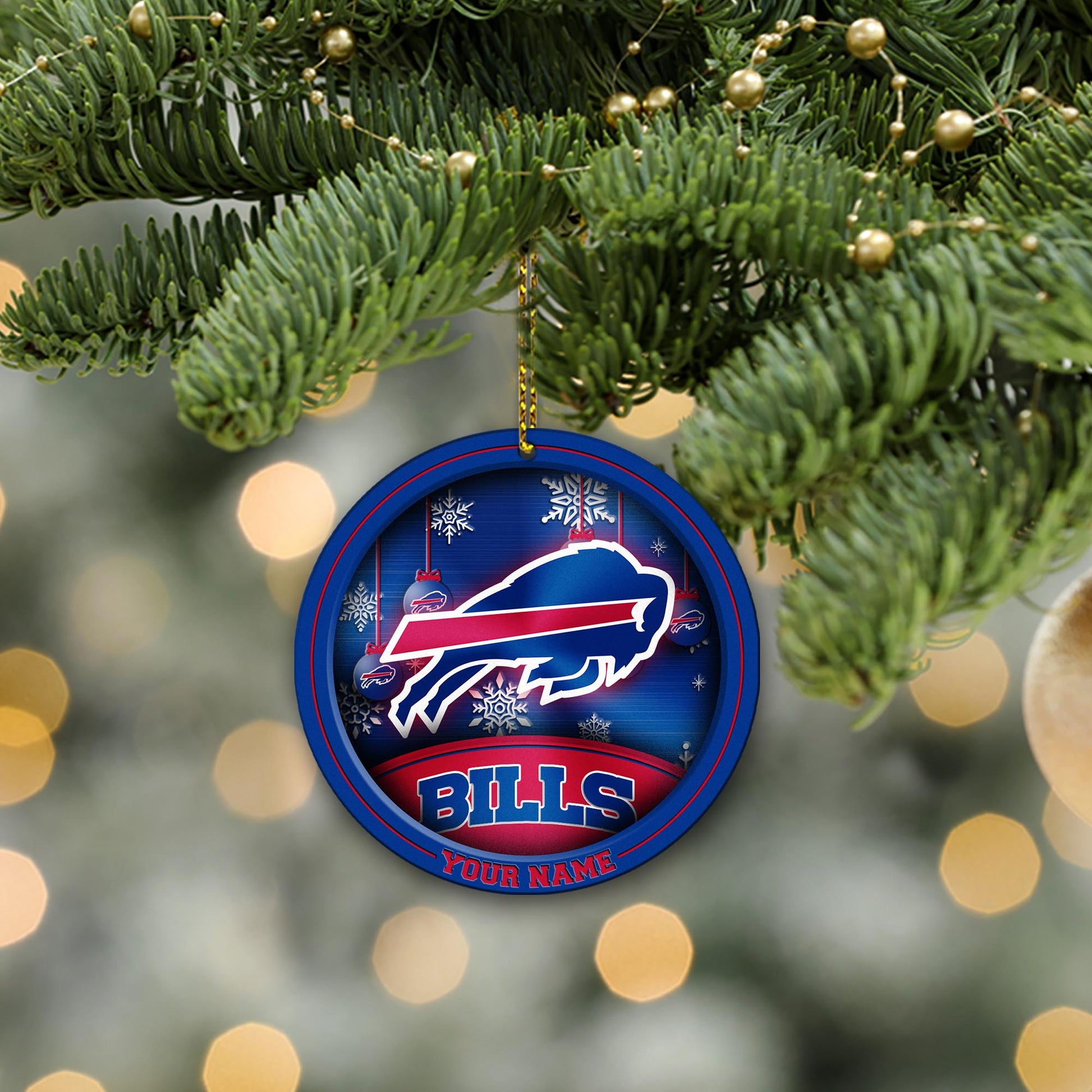 Buffalo Bills Circle Aluminium Custom Ornament 2 Side Trending New Arrivals H52912 ETUG311023