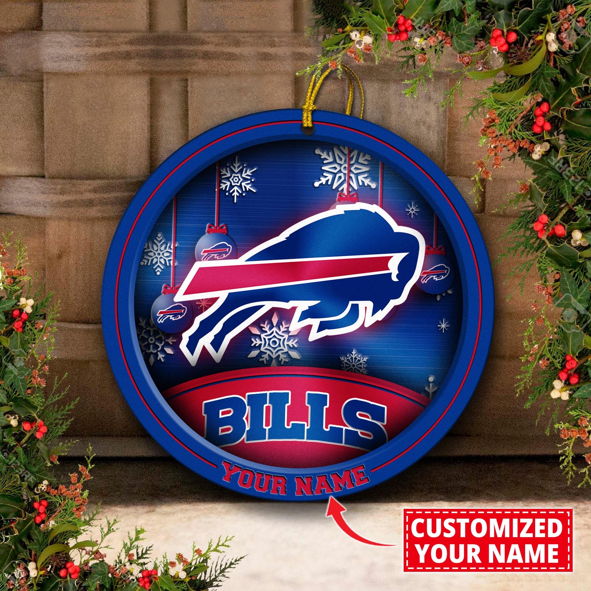 Buffalo Bills Circle Aluminium Custom Ornament 2 Side Trending New Arrivals H52912 ETUG311023