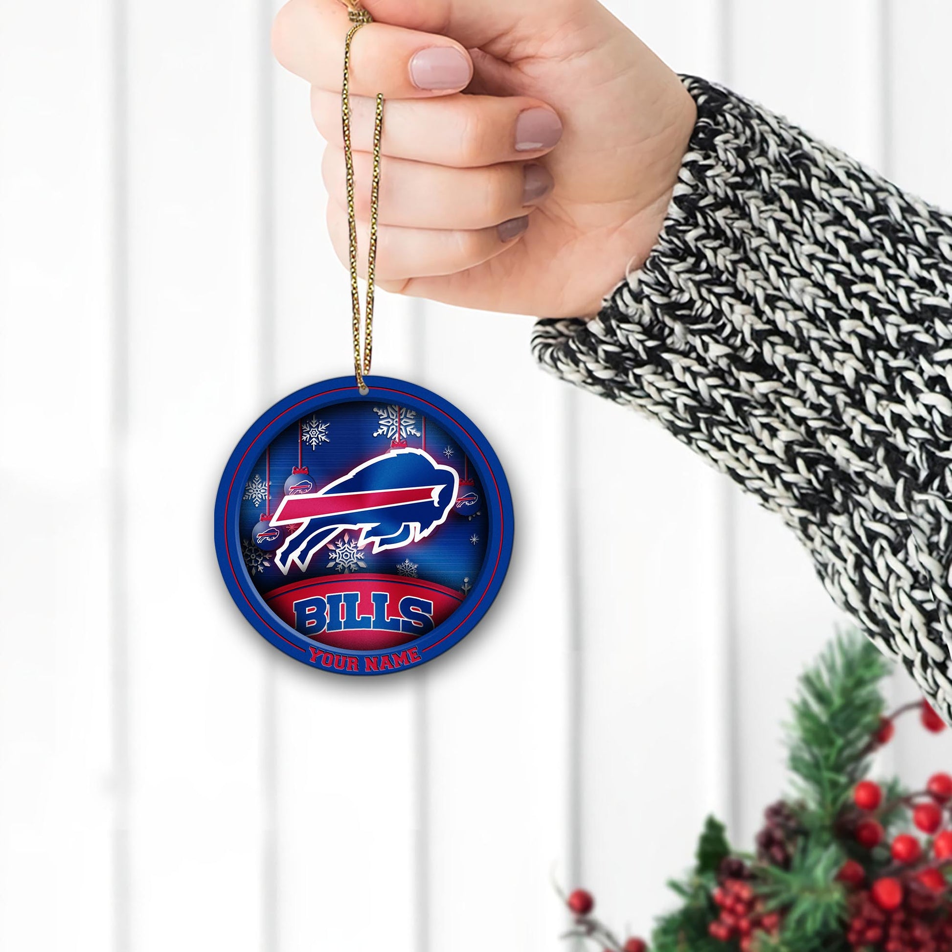 Buffalo Bills Circle Aluminium Custom Ornament 2 Side Trending New Arrivals H52912 ETUG311023