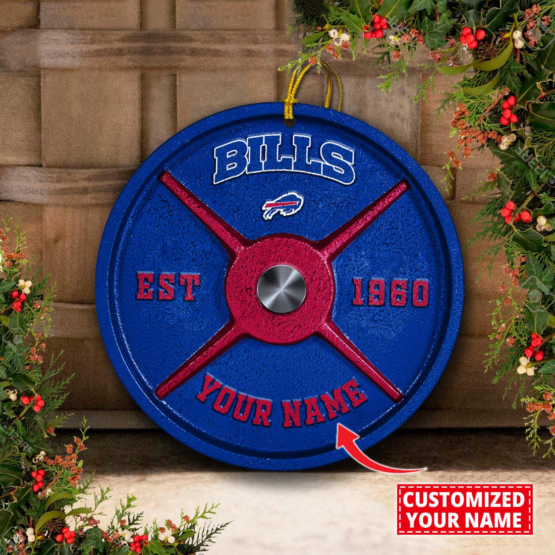 Buffalo Bills Fitness Circle Aluminium Custom Ornament 2 Side Trending New Arrivals H52884 ETUG311023