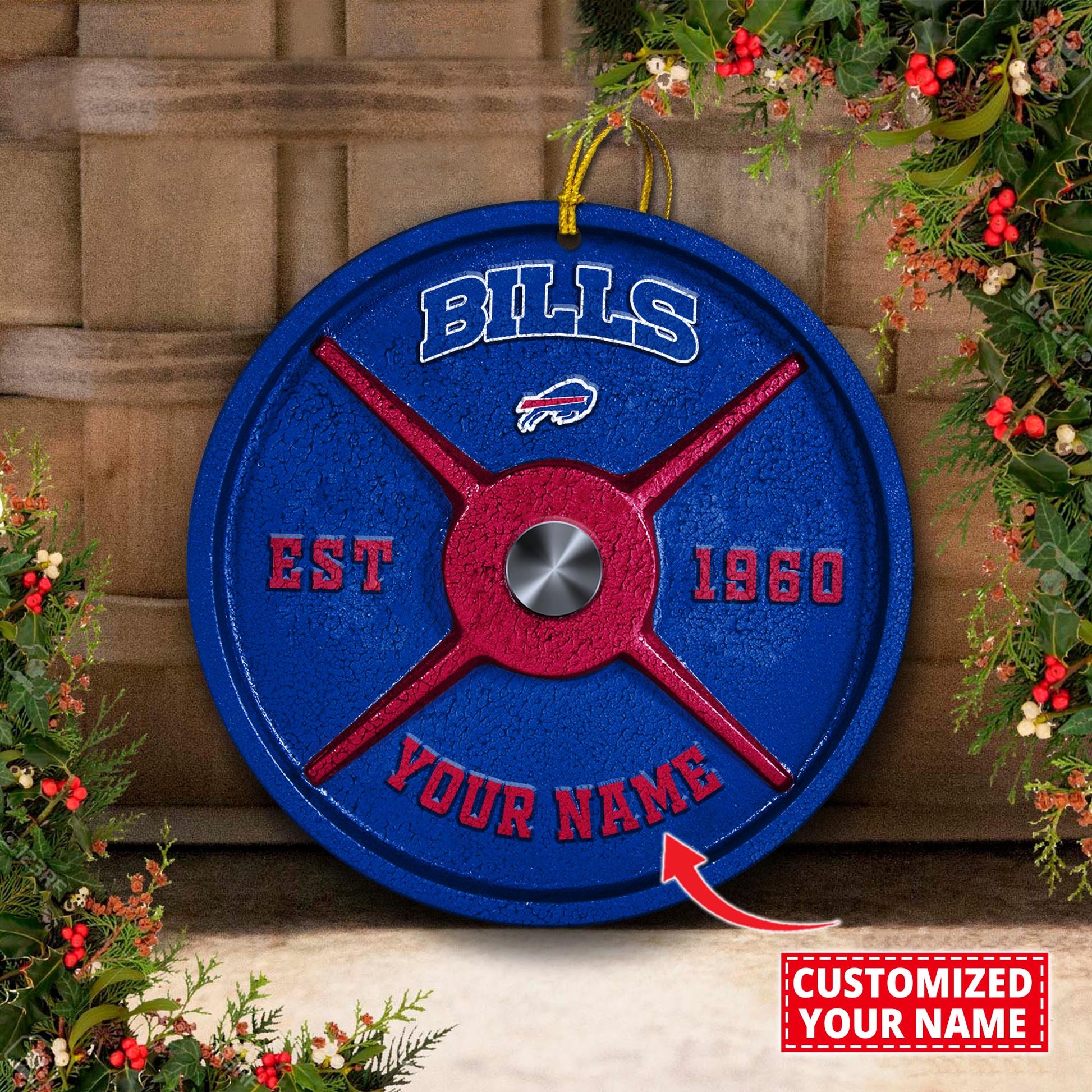 Buffalo Bills Fitness Circle Aluminium Custom Ornament 2 Side Trending New Arrivals H52884 ETUG311023