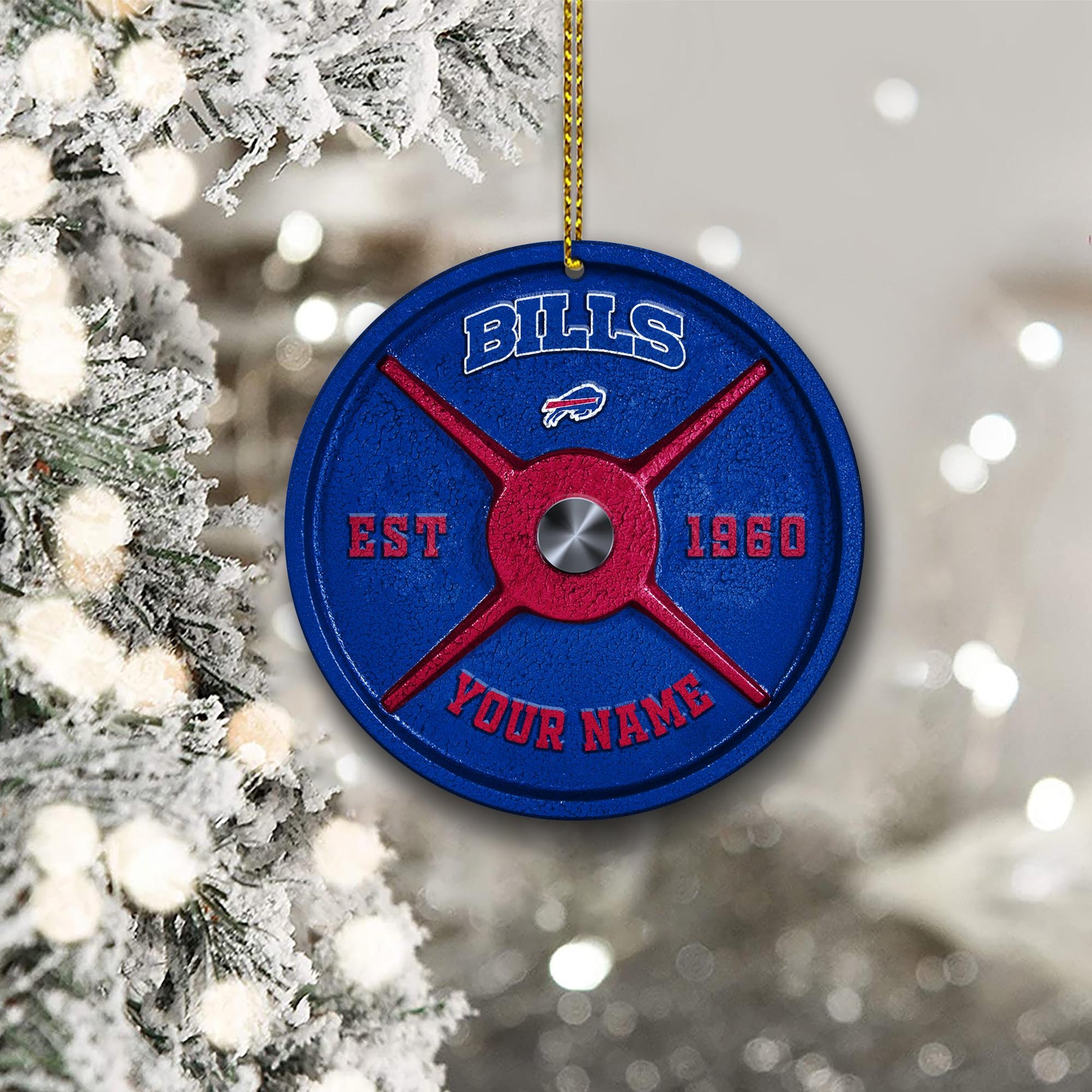 Buffalo Bills Fitness Circle Aluminium Custom Ornament 2 Side Trending New Arrivals H52884 ETUG311023