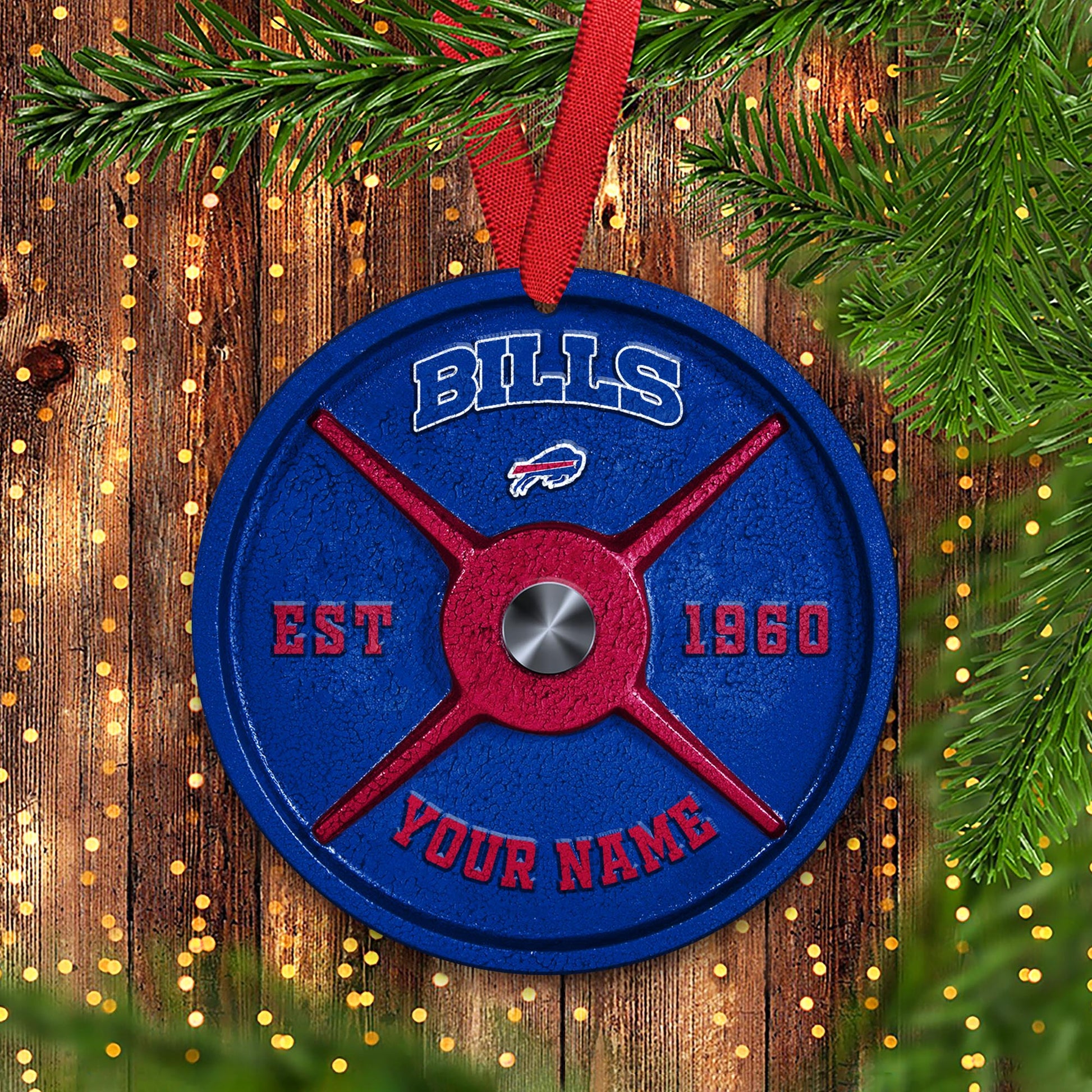 Buffalo Bills Fitness Circle Aluminium Custom Ornament 2 Side Trending New Arrivals H52884 ETUG311023