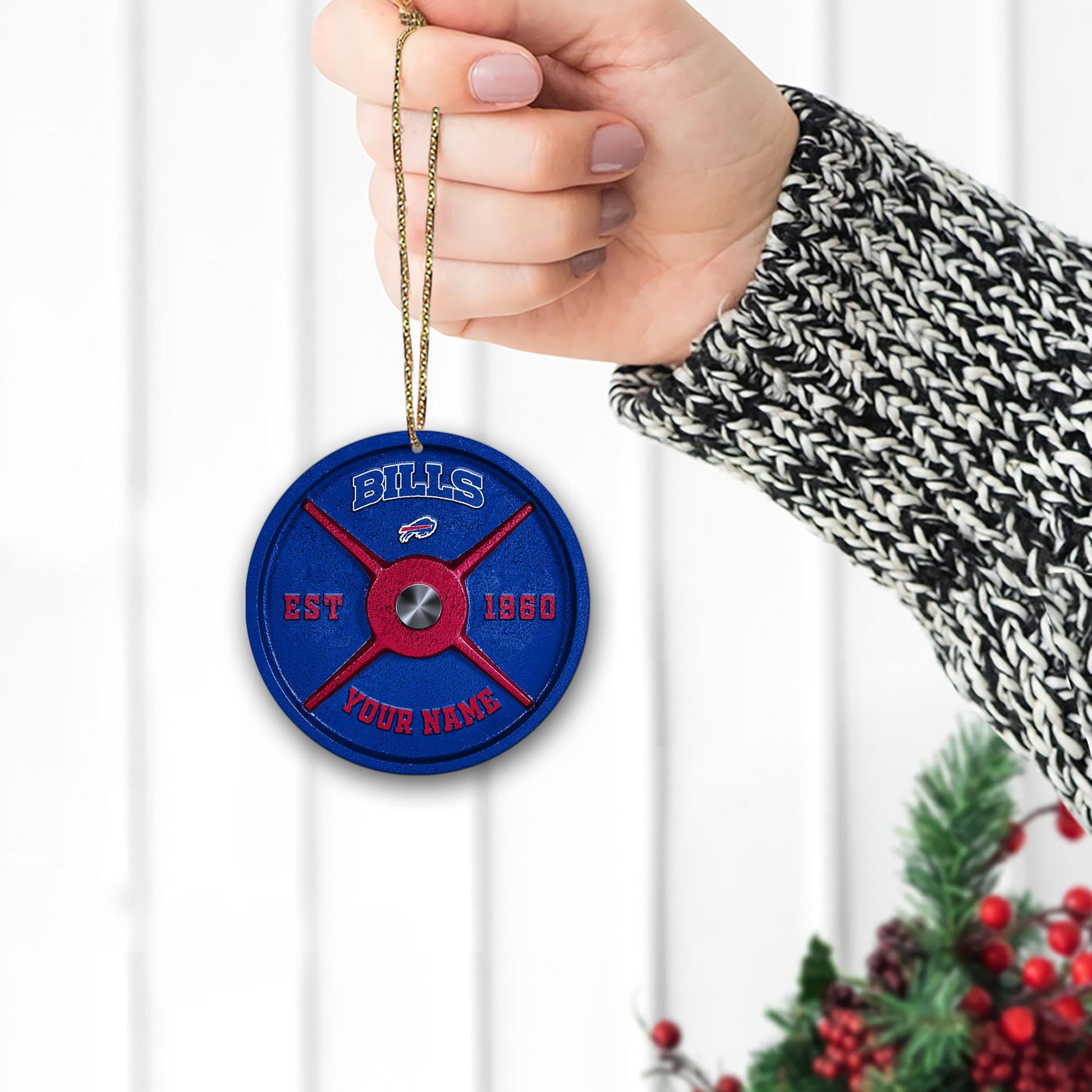 Buffalo Bills Fitness Circle Aluminium Custom Ornament 2 Side Trending New Arrivals H52884 ETUG311023