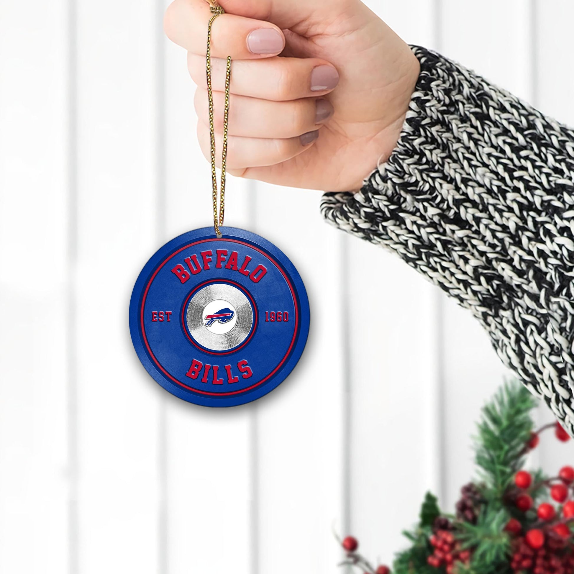 Buffalo Bills Fitness Circle Aluminium Ornament 2 Side Trending New Arrivals H52883 ETUG311023