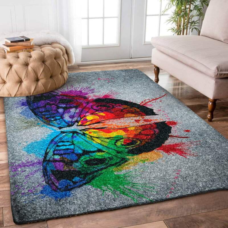 3D Printing Butterfly Limited Edition living room rug Rectangular rug