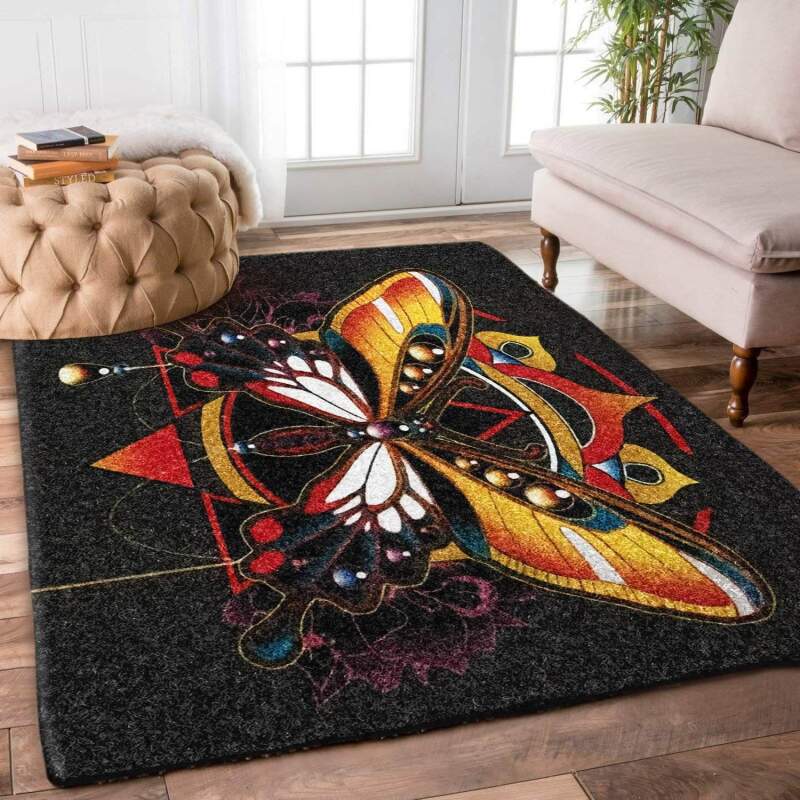 3D Printing Butterfly Limited Edition living room rug Rectangular rug kitchen rug